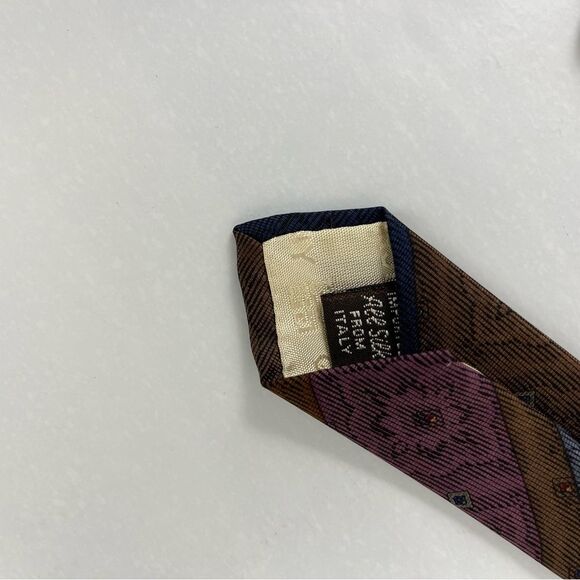 Givenchy Vintage Italian Silk Tie- Orange, Blue & Pink - Picture 4 of 4